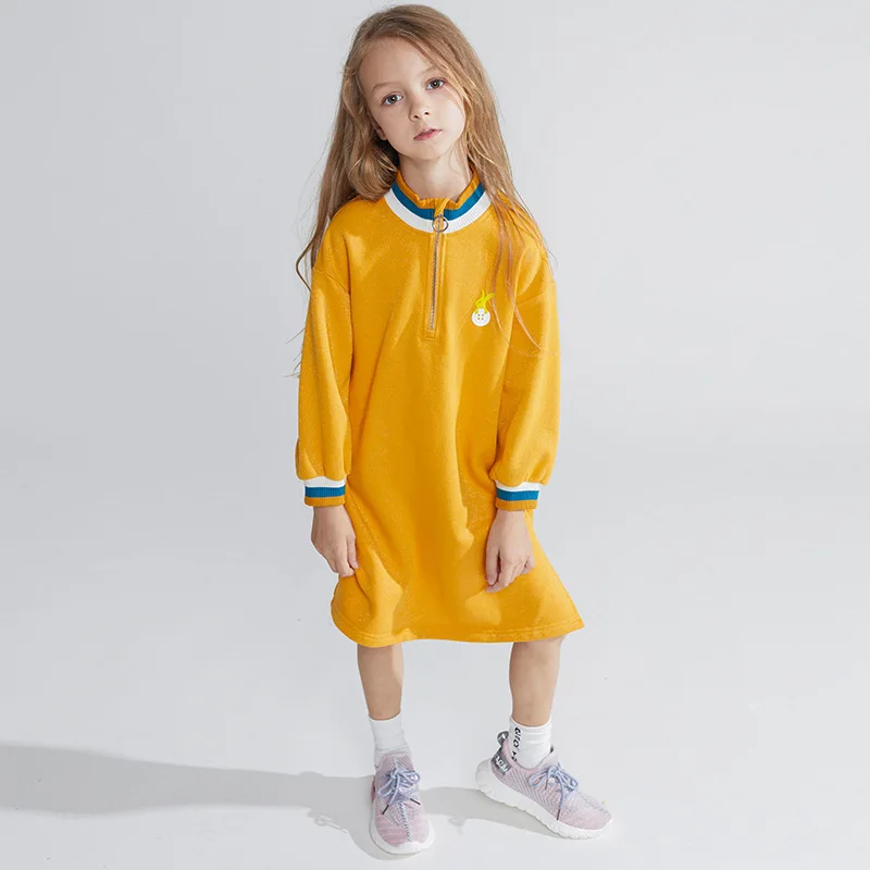 

2019 Autumn Girls Dress Korean Style Cotton Long Sweater Children's Dresses Long Sleeve Fashion Children's Sport Clothing