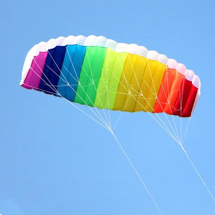 free shipping large rainbow dual line Stunt Power kite boarding kite line parafoil kitesurf windsock inflatable kites factory 3