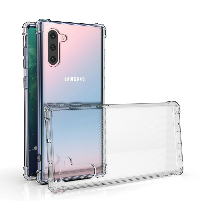 

Transparent Soft TPU Phone Case for Samsung Galaxy Note 10+ Plus Note10 Anti-fall Protection Back Cover Capa