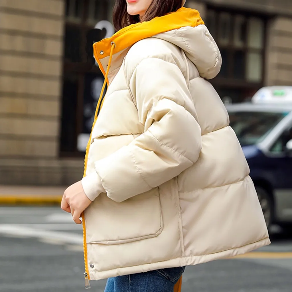 Womail, женские пальто, женская модная Свободная верхняя одежда, короткие куртки с хлопковой подкладкой, пальто с карманами и капюшоном, Женское пальто, S-2XL