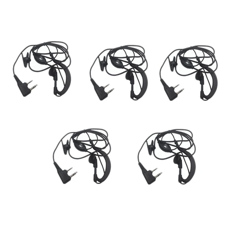 5Pcs Mic PTT Headphone Walkie Talkie Earpiece for Baofeng UV 5R UV 5RE UV 6R BF 888S Two Way Radio