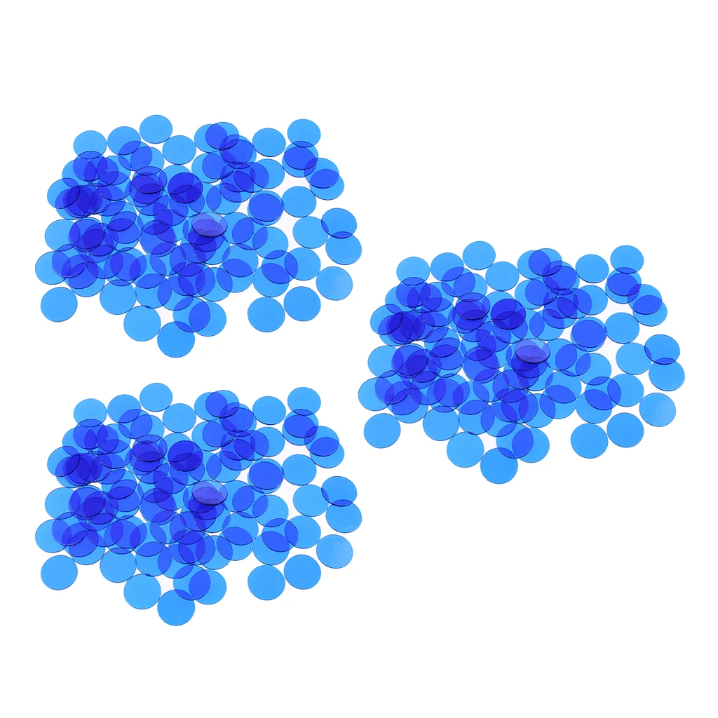 Pack Of 300 Bingo Chips Translucent Counters Counting Board Game Accs 1.5cm