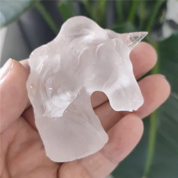 

Hand Carved Amazing Natural Clear Quartz Crystal Unicorn ZJP