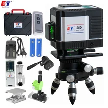 

KaiTian 3D Laser Level Receiver Electronic Automatic Green 12 Lines Cross Horizontal & Vertical Lazer Level 360 Lasers Battery