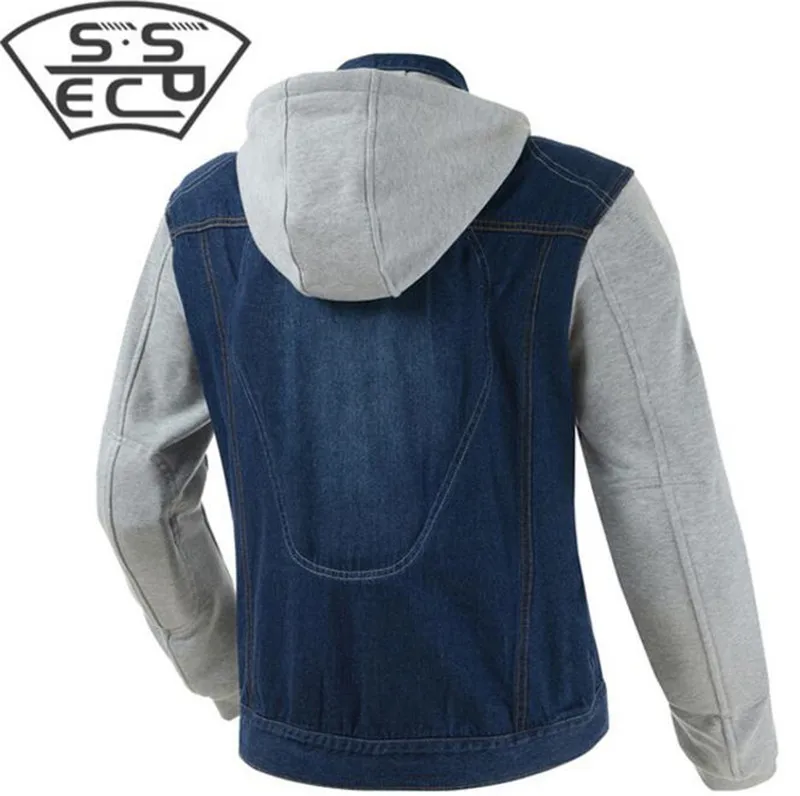 SSPEC Motorcycle Jacket Men Moto Jacket Denim Jacket Motocross Motorbiker Riding Jackets Body Armor Hoodies Moto Protection