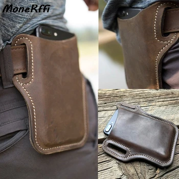 

Men Casual Brief Design Waist Bag Vintage Pocket Leather Retro Fanny Pack Belt Bum Bag Pouch For Women Travle Phone Bag