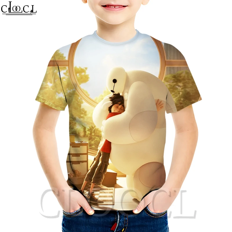 CLOOCL-Camiseta con estampado 3D de Big Hero 6 para niños, ropa con dibujos animados, jersey de manga corta