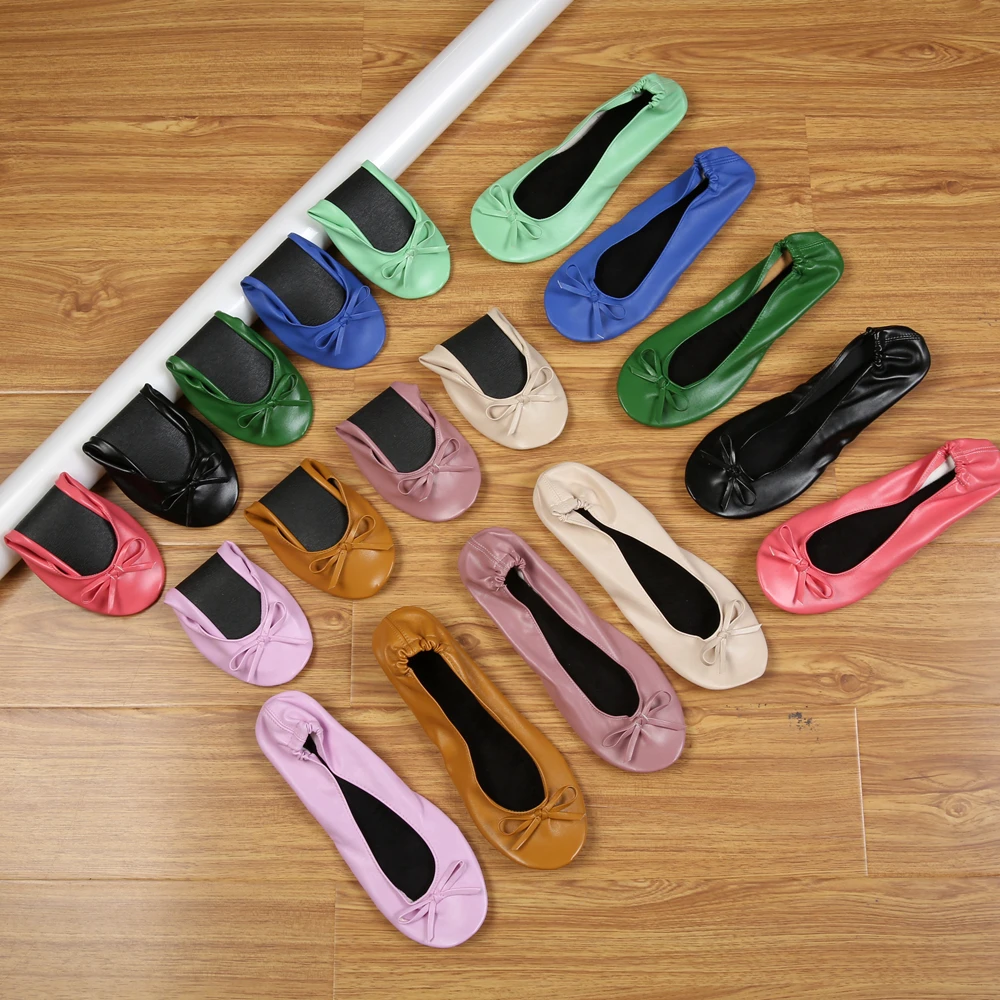 After Party Shoes Foldable Ballet Flats Portable Travel Fold up Shoe Prom Ballerina Flats Roll Up for Bridal Wedding Party Shoes 6
