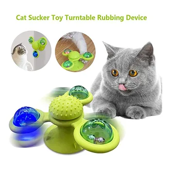 

New Cat Toys 3 Headed Windmill Cat Toys Turnable Interactive Pet Toy with Suction Cup Perfect Gift Choice for Pets 2020