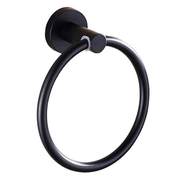 

Black Towel Ring Towel Holders for Bathroom Shiny Black Hand Bath Towel Rings Hanger Rustproof Round Hook Made From Stainless St