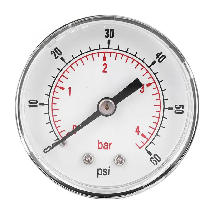 Манометр 50 мм Циферблат 1/4 BSPT обратное соединение для Воздух Вода Масло газ цифровой измеритель давления - Цвет: Белый