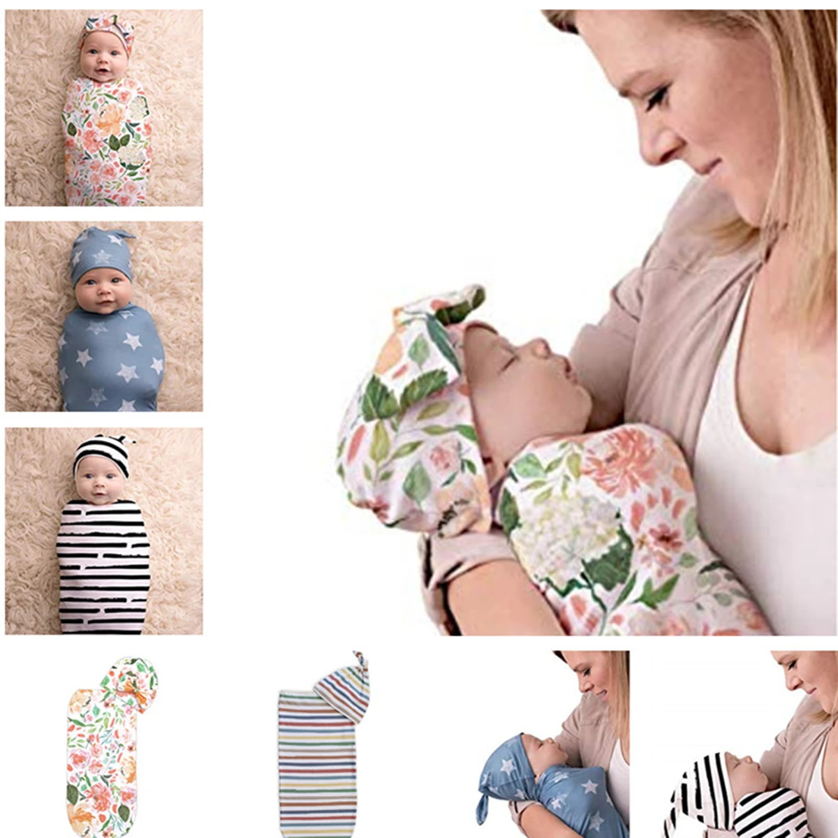 swaddle blanket and hat set