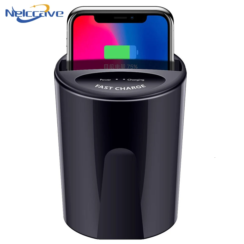 Беспроводное Автомобильное зарядное устройство чашка для iPhone 11 Pro XS Max XR X 8 samsung S10