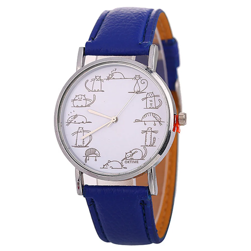 Часы Женская мода часы кошка с рисунком часы для мужчин и женщин Лидер продаж в Европа и США
