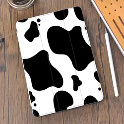 Coque en Silicone avec motif de vache, étui mignon avec porte crayon pour iPad Air 4, Air 2, 2020, 8e, 7e Pro, 11, 10.2, Mini 5, 12.9 