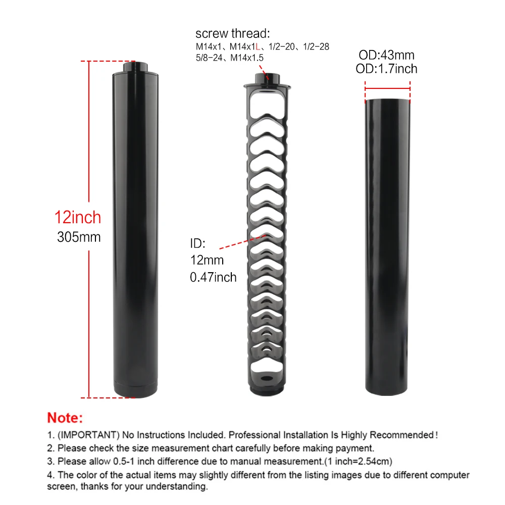 12 inch high quality Spiral 1/2-28、5/8-24、1/2-20