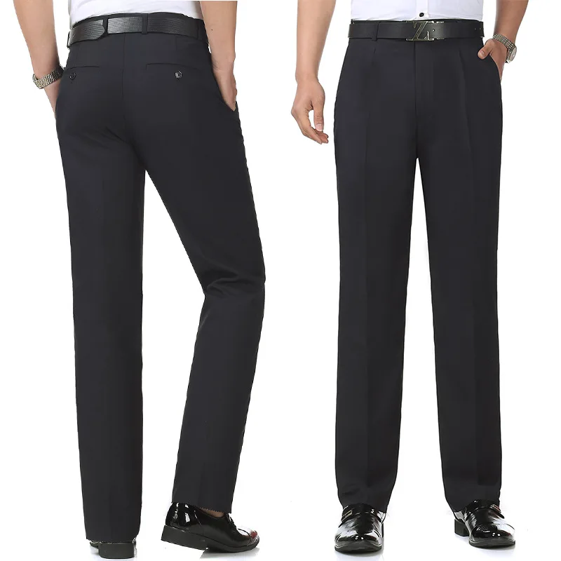 

Middle-aged Suit Pants Men's Autumn Thin Slim Fit Business Going to Work No Ironing Business Suit Suit Pants
