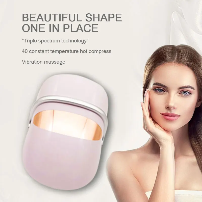 

Dr.aelf LED Beauty Mask Rejuvenation Photon Light 3 Color LED Mask with Eye Massage 40° Warm Visible Acne Tension Skin Tool