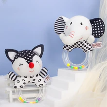 

Cute Creative Cartoon Animal Rattle Toy Baby Fox Elephant Hand Ring Bell 0-1 Years Old Early Education Grasping Toys Wholesale