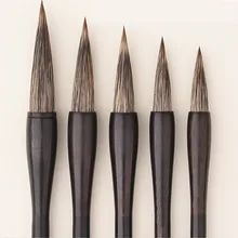 Кисть для каллиграфии из камня, барсука, волос, 5 шт., обычная кисть для рисования пейзажных чернил, ручка для китайской живописи, кисть для рисования