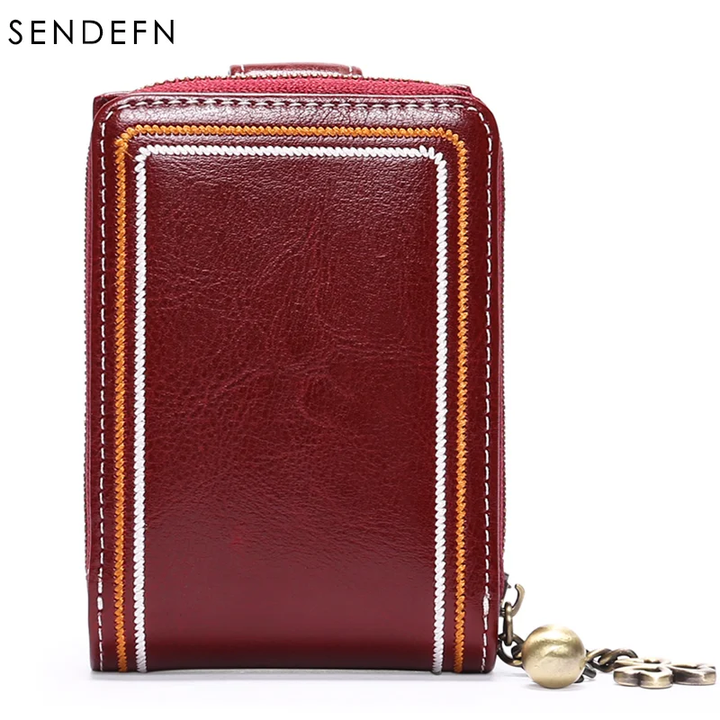 SENDEFN RFID трехслойный женский кожаный кошелек держатель для карт с застежкой денег