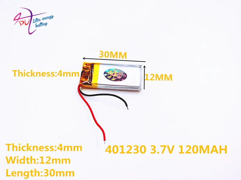 5pcs [SD] 3.7V,120mAH,[401230] Polymer lithium ion / Li-ion battery for TOY,POWER BANK,GPS,mp3,mp4,cell phone,speaker