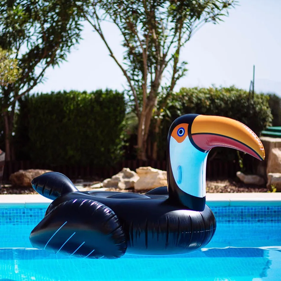 Производители продажи продукции черный и белый с рисунком Toucan плавательный матрац воды надувной Тукан плавающая кровать взрослых воды