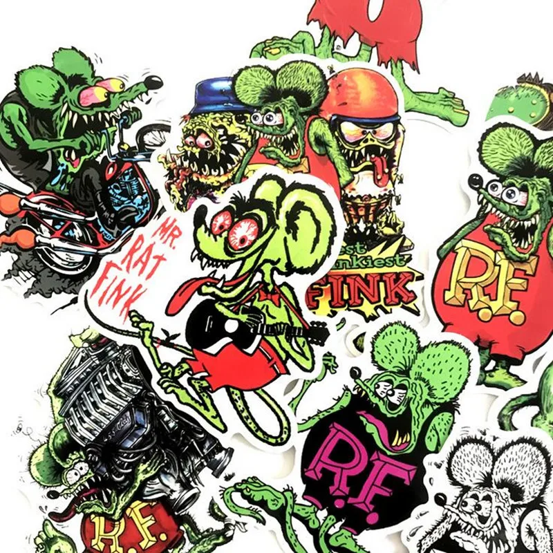 10 шт. Rat Fink мышь панк Водонепроницаемая Съемная наклейка DIY Скрапбукинг альбом ноутбук скейтборд мотоцикл украшение E0778