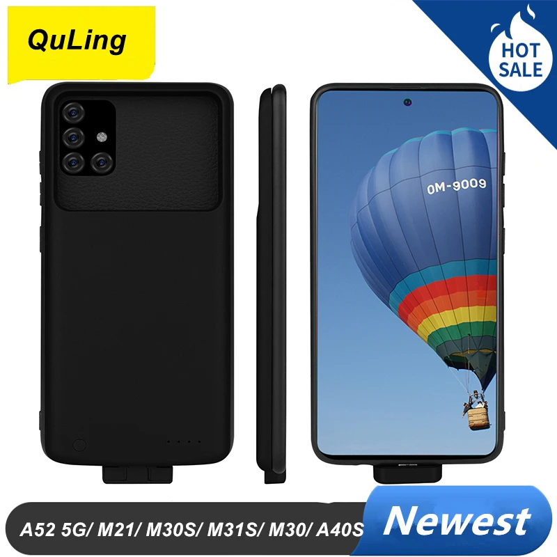 

Чехол для зарядного устройства на 5000 мАч для Samsung Galaxy A52 5G M21 M30S M31S M30 A40S A32 4G M40 A02S, чехол для аккумулятора, внешний аккумулятор