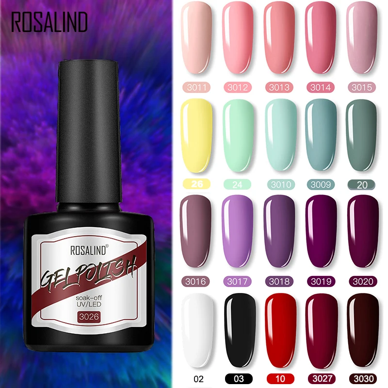 ROSALIND Гель-лак для ногтей Полупостоянный УФ-гель 8 мл гибридные Лаки отмачиваемый