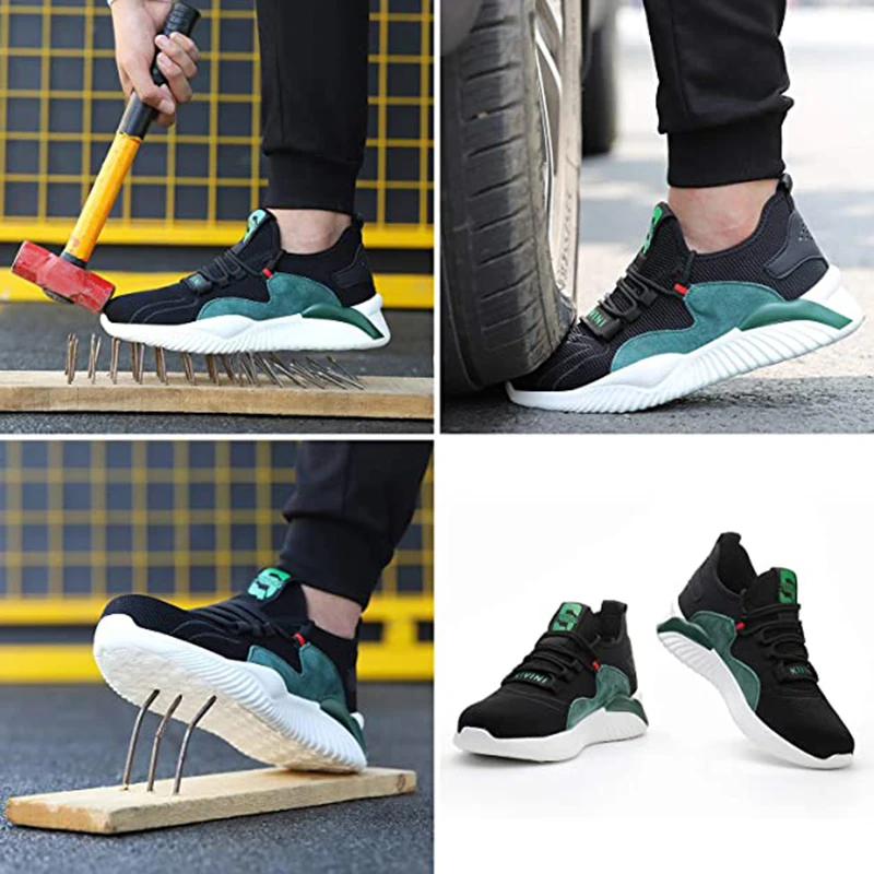 

Мужские ботинки со стальным носком, с защитой от проколов, для работы и безопасности