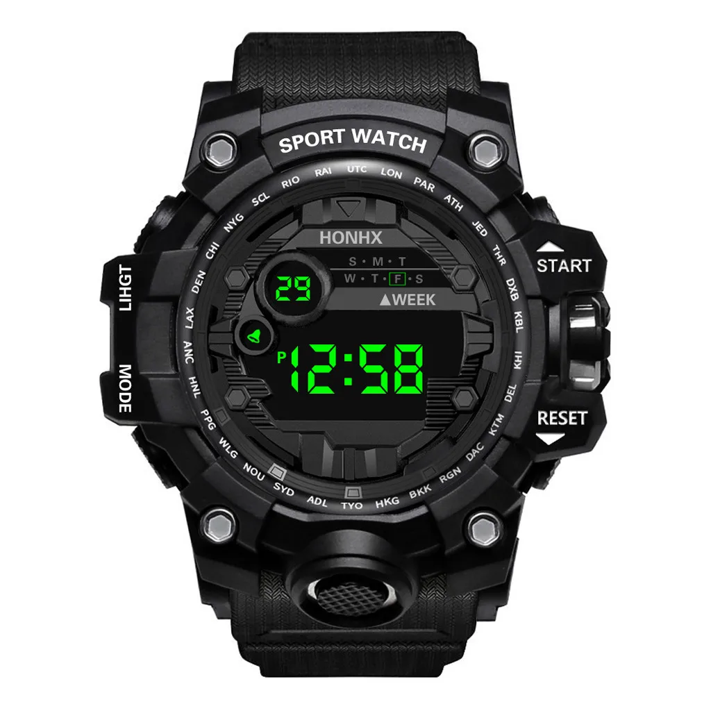 Honhx роскошный электронные часы для мужчин s цифровой светодиодный часы Дата Спорт для мужчин открытый электронные наручные часы Relogio Masculino