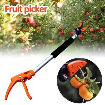 

23.6in Fruit Picker Long Distance Fruit Picker Persimmon Apple Loofah Cucumber Grape Long Cut Fruit Picker Gardening Supplies