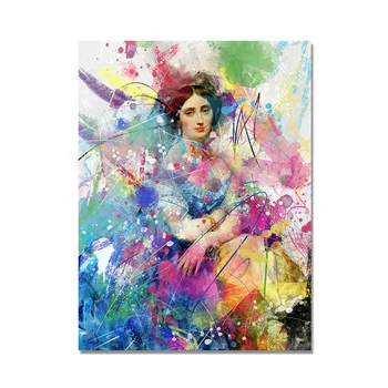 Colorful Graffiti Painting of Woman Printed on Canvas 5