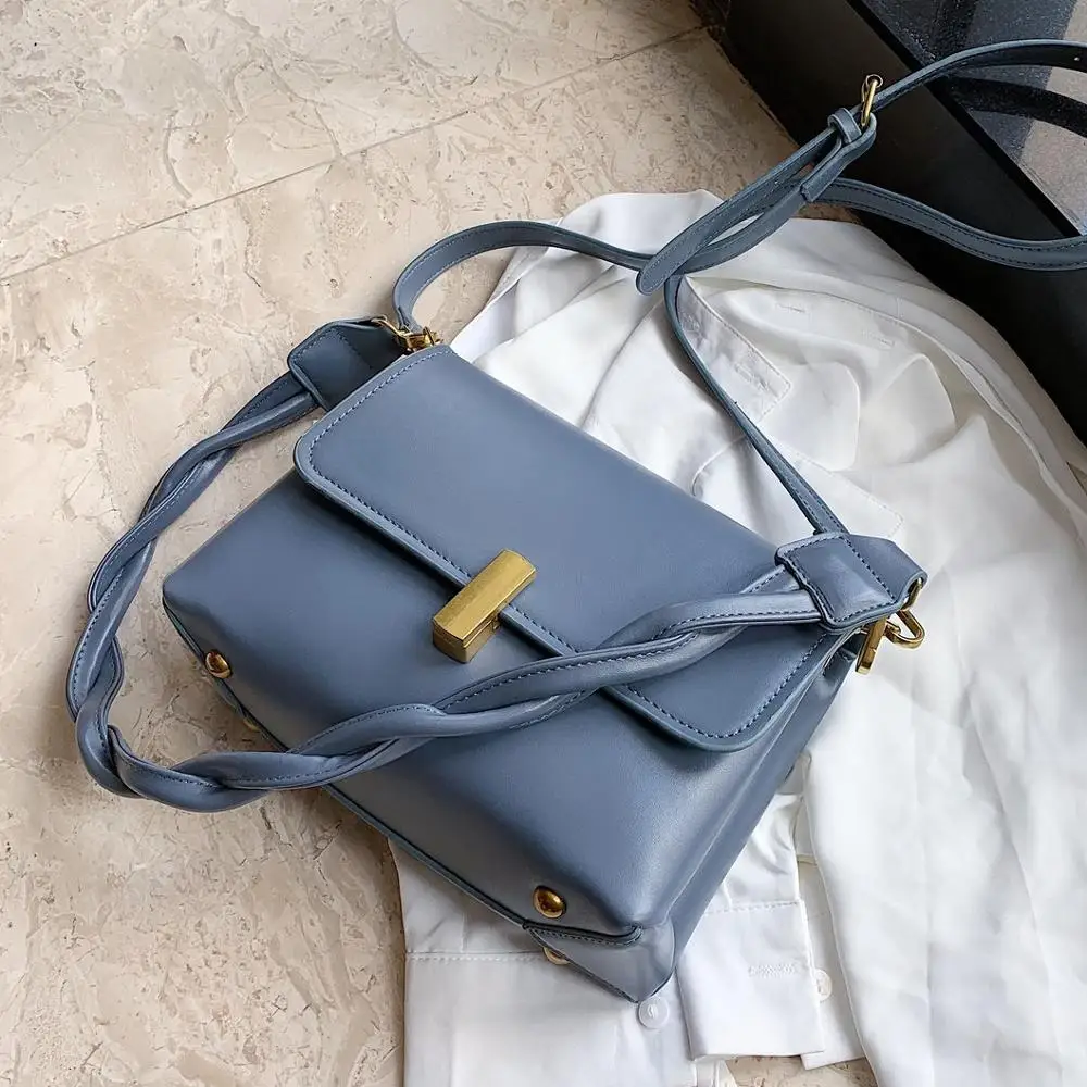 

Rope Shoulder Strap Small PU Leather Crossbody Bags For Women 2020 Fashion Solid Color Simple Small Travel Shoulder Handbags