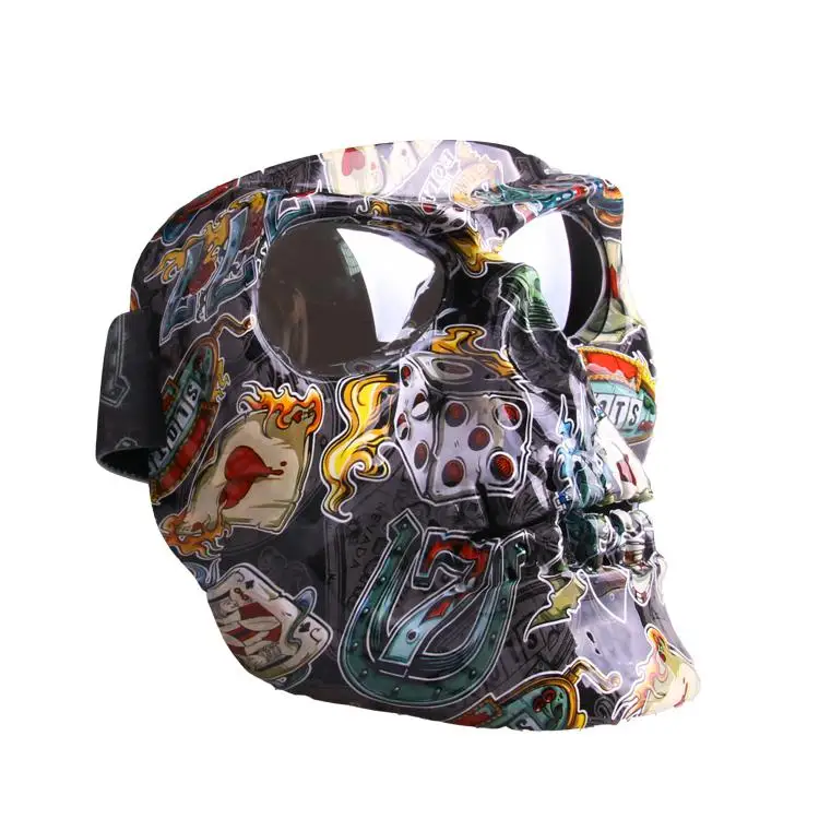 Motorcycle Goggles Skull Mask Helmet Glasses Mask Ski Detachable Eyewear Scooter Helmets Mask Skate Motorcycle Goggles Mask