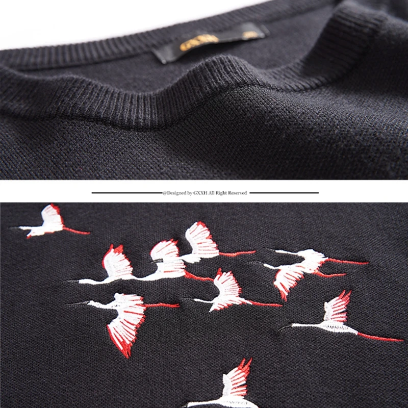 GXXH Big Size Men's Trendy Autumn and Winter New Round Collar Pullover Sweater Plus Fat Guy Oversize Loose Knitted Sweater