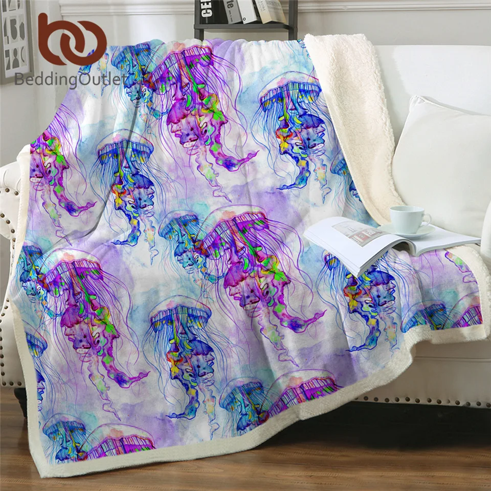 BeddingOutlet одеяло с морской Медузой для кровати акварельные постельные