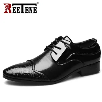 

REETENE Comfort Men Dress Shoes Big Size Lace-Up Men'S Dress Shoes Casual Breathable Dress Shoes Male Pointed Toe Dress Shoes