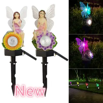 

Creative Solar Outdoor Lamp Ground Plug Light Sunflower Wisteria Flower Fairy Light Solar Garden Lawn Decoration Landscape Light
