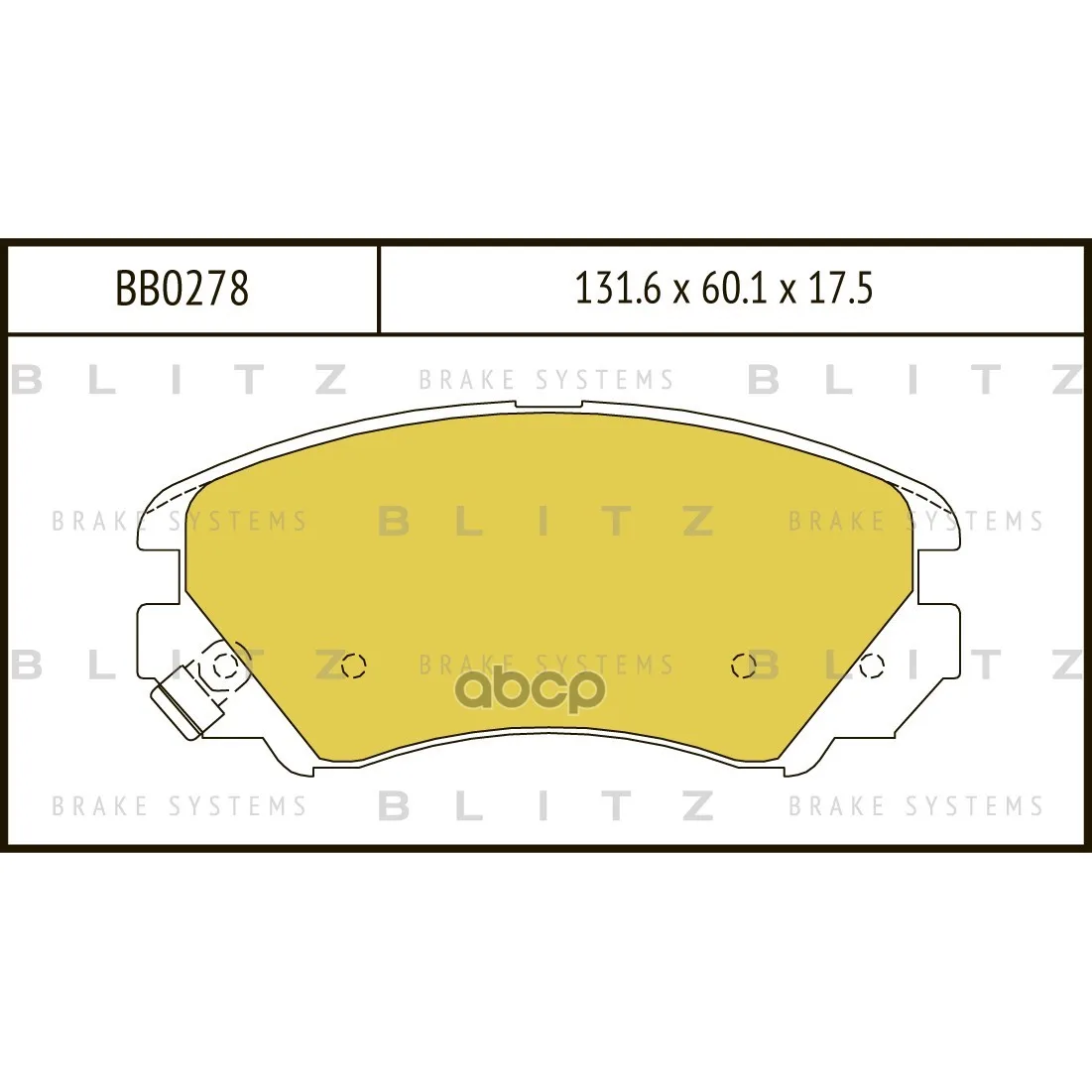 Колодки Тормозные Дисковые Blitz Bb0278 Blitz арт. BB0278