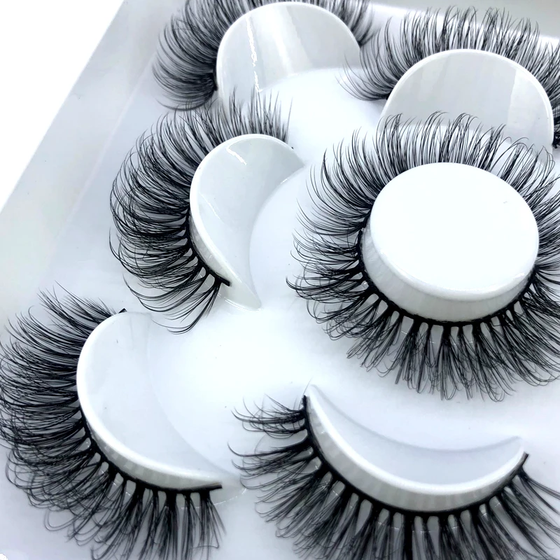 New 5 pairs 8-25mm natural 3D false eyelashes fake lashes makeup kit