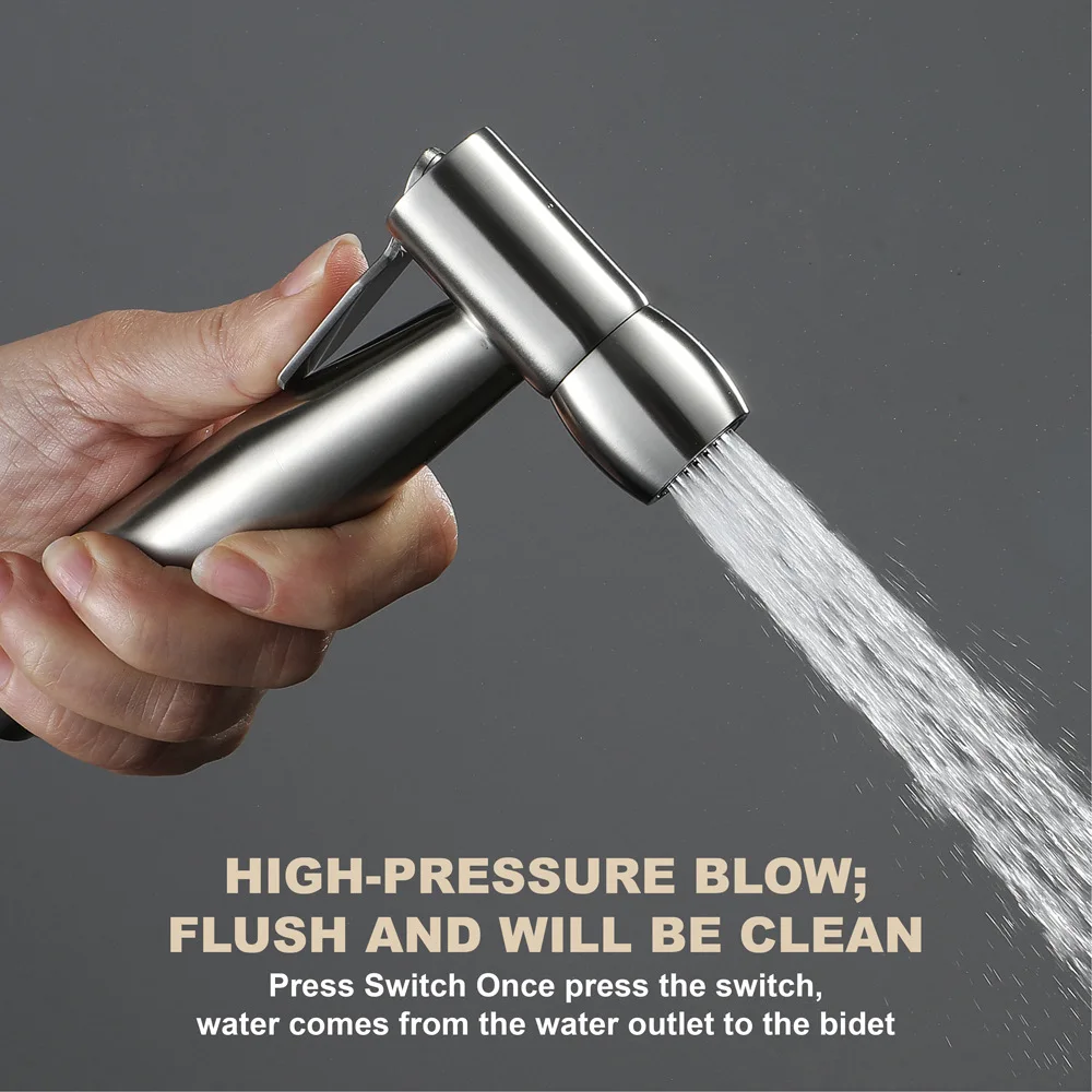 

Health Faucet Spray Gun Circle Nozzle Toilet Chamber Pot Flusher Stainless Steel Fu to Wash Leading Hipj09036