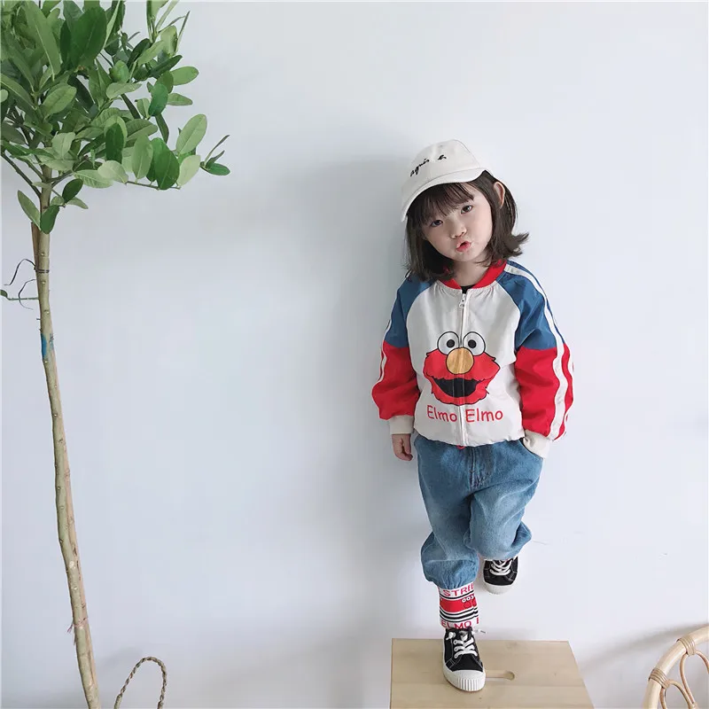 

2019 Autumn And Winter New Style Children Cute Cartoon Tops Baby Baseball Uniform Childrenswear Children Autumn Coat 8.14