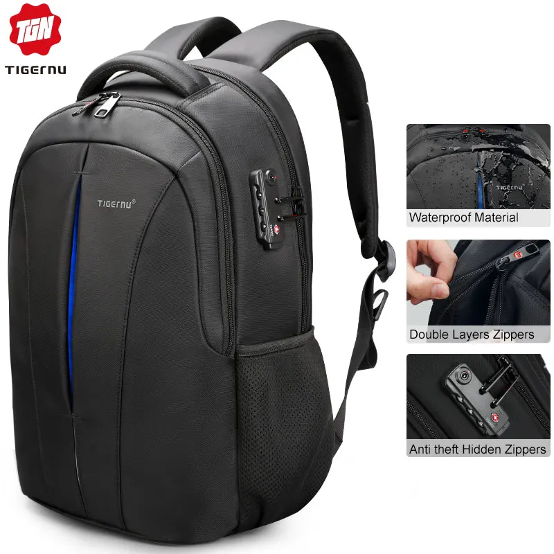 US $37.80 Tigernu Usb Recharging Men 156 Inch Laptop Backpacks Student Schoolbag For Boys Waterproof Quality Male Rucksack Mochila Bag