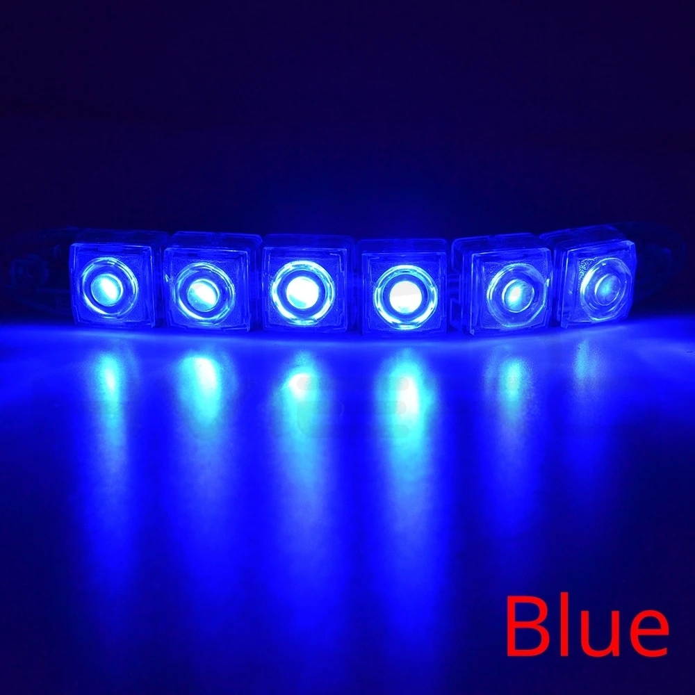 Hviero DRL Daytime Running Lights 6LED Red Blue Green White Waterproof Bright Flexible Driving Fog Bulb Warning Lamp DC 12V Auto Led
