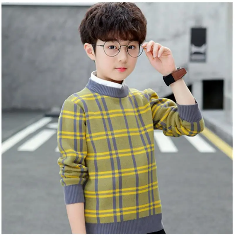 The boy's new casual sweater