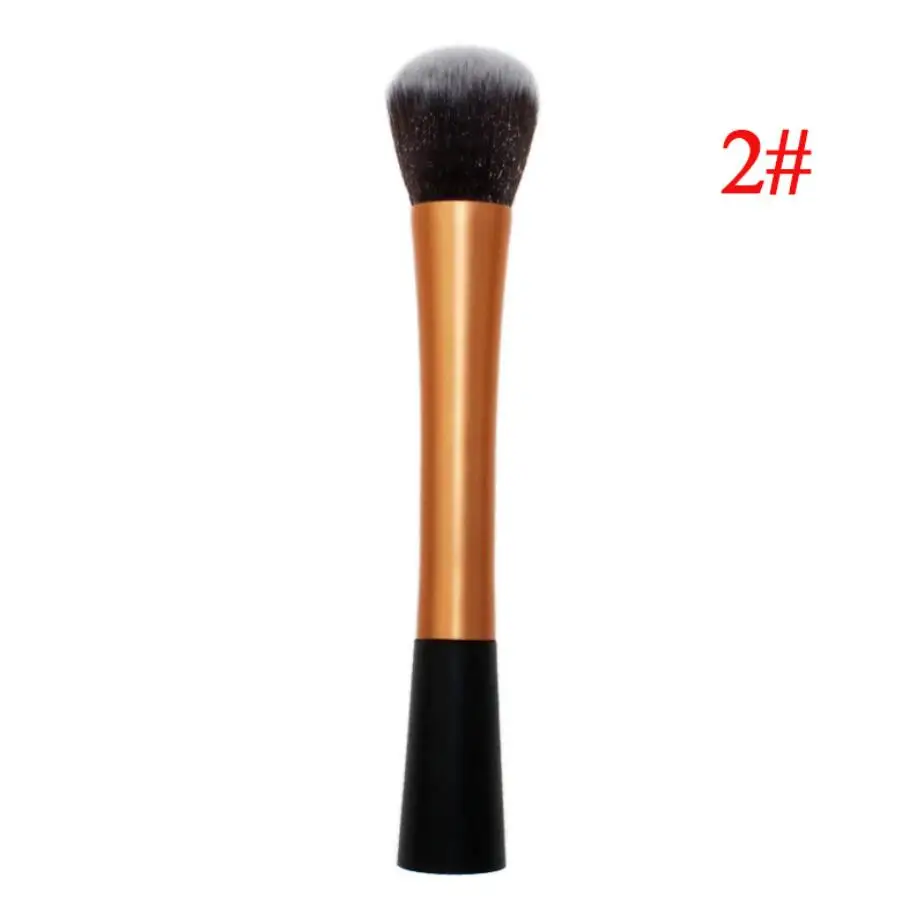 GOLD 2 1 шт./5 шт. Профессиональные кисти для макияжа металлическая ручка круглая наклонная плоская головка кисточка для пудры основа под макияж кисти, прямая подставка - Handle Color: GOLD 2