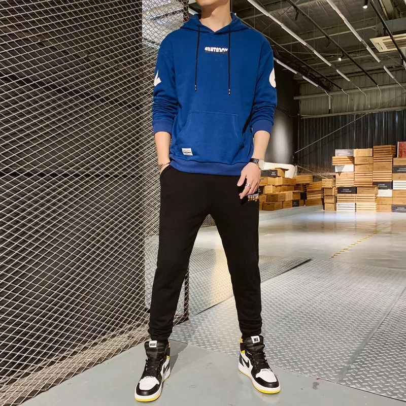 

Spring, Autumn And Winter New Style Men's Casual Hooded Set, Fashion Street, Korean-style MEN'S Sport Suit
