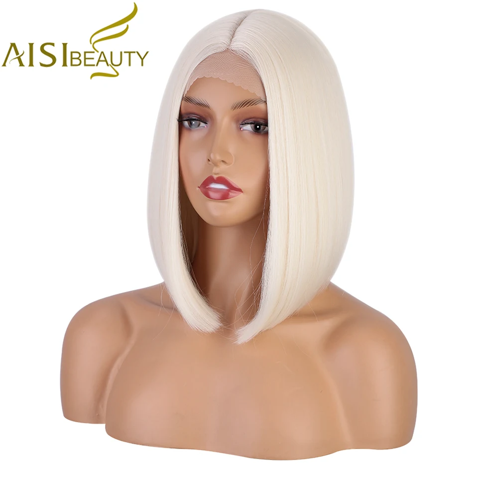 AISI BEAUTY синтетические парики короткие прямые белые боб для женщин светлые